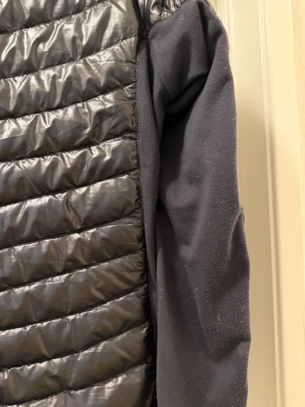 Descente Black Puffer Jacket with Yellow Zip Accents - Picture 7 of 12